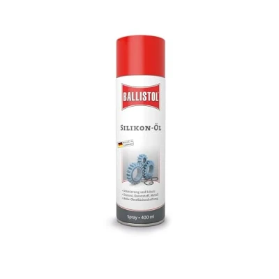 Abbildung von BALLISTOL 25307 Silikon Öl 400ml Spray Mineralöl freie Schmierung für Gummi, Polymere, Plastik, Metalle Säurefrei, weiß