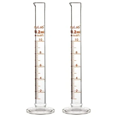 Abbildung von StonyLab 2er Pack 10 ml Borosilikatglas Labor Zylinder Messzylinder, Glass Cylinder