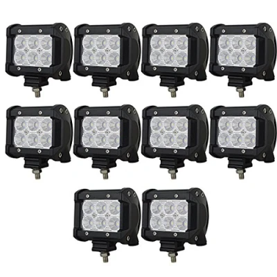 Abbildung von AUXTINGS 10 Stück 10,2 cm 18W Flood LED Arbeitsleuchte Bar Driving Lampe 12V 24V 1440 LM 6000K für Off Road Auto Kabine Boot SUV Car ATV Fahrzeuge Marin