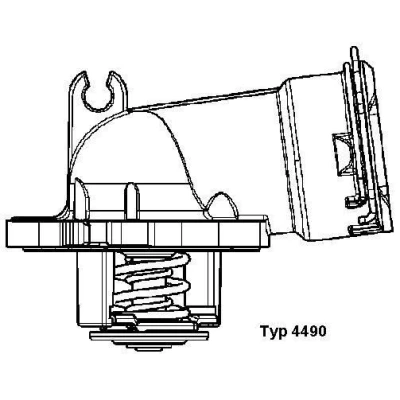 Abbildung von WAHLER 4490.87D Kühlwasserthermostat 87 mit Dichtung Schlauchklemme MERCEDES BENZ: C Class T modell, Saloon, E Saloon