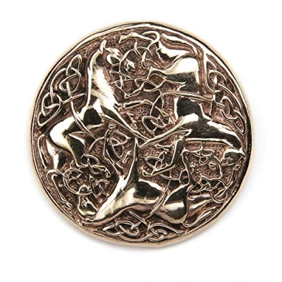 Abbildung von Drachensilber Keltische Pferde Brosche Schmuck Bronze Fibel Mittelalter Gewand Verschluss Männer Frauen Schließe