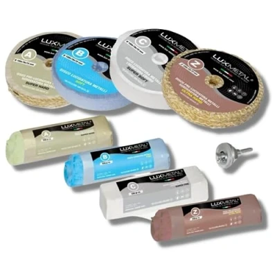 Abbildung von Lux Metal 4 polierpaste 250 g Polierscheibe 100 mm Polierset set DIY kit Schleifpaste Metall, Aluminium, Bank Poliermaschine, Edelstahl, Messing, Kupfer, Holz, Kunststoff, schleifmaschinen, messer
