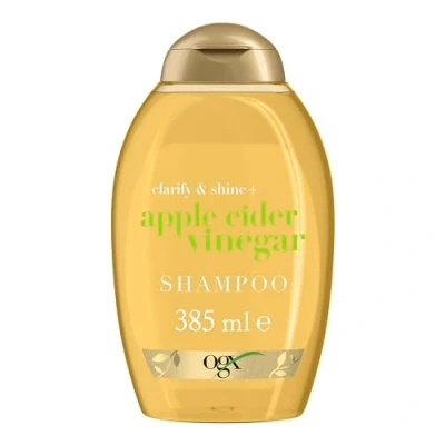 Abbildung von OGX Clarify &amp; Shine Apple Cider Vinegar Shampoo (385 ml), pflegendes klärendes Haarpflege mit Apfelessig, sanftes Glanz Shampoo, sulfatfrei