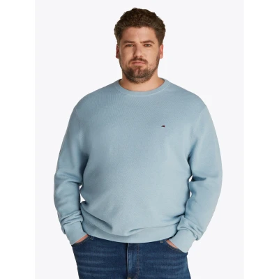 Abbildung von Tommy Hilfiger Essential Structure CREW NECK Strickpullover, Herren, Größe: XXL, Blue fizz heather