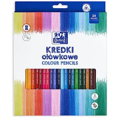 Abbildung von Oxford Buntstifte/Farbstifte 24 Farben mit Farbstiften Stifte im Kartonetui und Spitzer