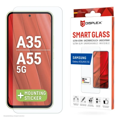 Abbildung von Displex Displayschutzglas »Smart Glass«, für Samsung Galaxy A35 A55 5G, (1 St.), Bildschirmschutz, Displayschutzfolie,Einfach anbringen,kratz &amp;stoßfest