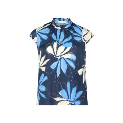 Abbildung von Betty &amp; Co Kurzarm Bluse, Damen, Größe: 36, Dunkelblau blau
