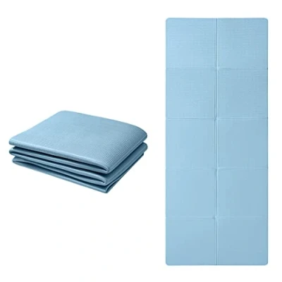 Abbildung von Good Nite Klappbare Yogamatte rutschfest Tragbare Fitnessmatte Faltbar Leicht Gymnastikmatte Pilates Sport Reiseyogamatte 183 x 61 0.6 cm (Blau)