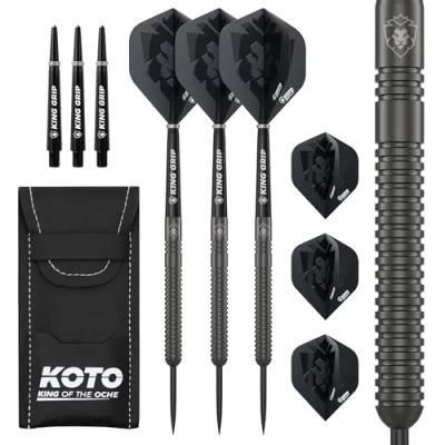 Abbildung von KOTO Sting Black PVD 90% Darts 21 Gramm, Schwarz, Set inkl. 3 Barrels, Flights + Shafts &amp; Dartwallet, Fester Ringgrip, Für den professionellen Einsatz
