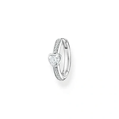 Abbildung von Thomas Sabo Einzel Creole mit Herz und weiße Steine 925 Sterling Silber CR692 051 14