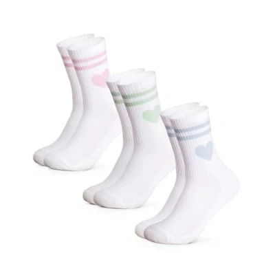 Abbildung von Occulto Damen Herz Tennis Socken 3er Pack (Modell: Venus), Sport Silber 35 38