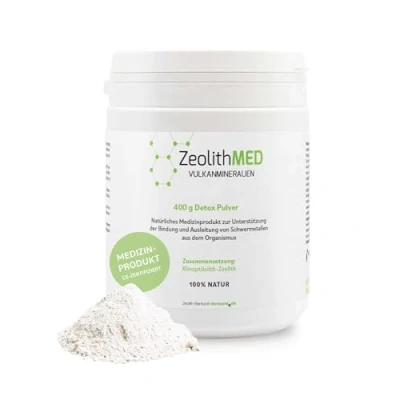 Abbildung von Zeolith MED Detox Pulver 400g, Medizinprodukt, Apothekenqualität, Vergleichssieger, Darmreinigung, Entgiftung von Schwermetallen, Entgiftungskur, Vulkanmineralien, Heilerde, Darmreinigung