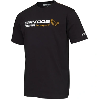 Abbildung von Savage Gear Signature Logo T Shirt Schwarz Größe M Angelshirt