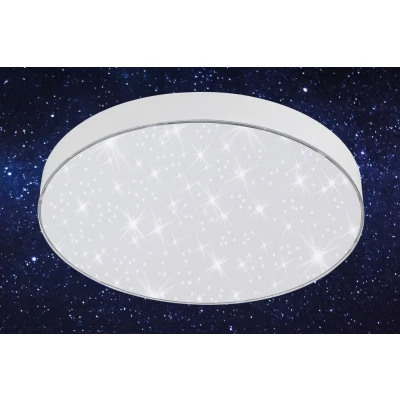 Abbildung von BRILONER LED Deckenlampe mit Sternenhimmel, rahmenlos, neutralweiße Lichtfarbe, Lampe, Deckenleuchte, Wohnzimmerlampe, Schlafzimmerlampe, Küchenlampe, Deckenbeleuchtung, 38,7x3,6 cm, Weiß