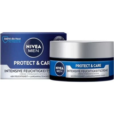 Abbildung von NIVEA MEN Protect &amp; Care Intensive Feuchtigkeitscreme, beruhigende Gesichtspflege für Männer, 48h feuchtigkeitsspendende Gesichtscreme mit Aloe Vera und Pro Vitamin B5 (50 ml)