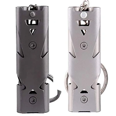 Abbildung von WANYIG 2 Stück Notpfeife Signalpfeife Laut 150dB Sport Whistle Trillerpfeife Notfall Pfeife mit Schlüsselanhänger Sportunterricht
