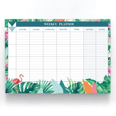 Abbildung von Joeji&#039;s Kitchen Kalender Wochenplaner Block Abreissblätter 60 Seiten A4 Organizer Schreibtischunterlage mit To Do Liste Terminplaner Wochenplan…
