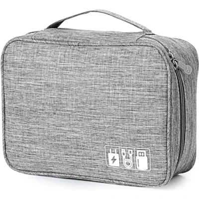 Abbildung von AiQInu Kabeltasche Universal Travel Kabel Organizer Tasche Cubes Etui,3 Layer Wasserdichten Verstellbares Kabelorganizer für Handy Ladekabel, Powerbank, USB Sticks, SD Karten