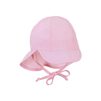 Abbildung von Sterntaler Schirmmütze Nacken Basic Mädchen Baby und Kinder Mütze mit Nackenschutz, Ohrenklappen Bindeband UV Schutz 50+ Hut aus Popeline (Bio) Sommer Kopfbedeckung puderrosa, Größe 49