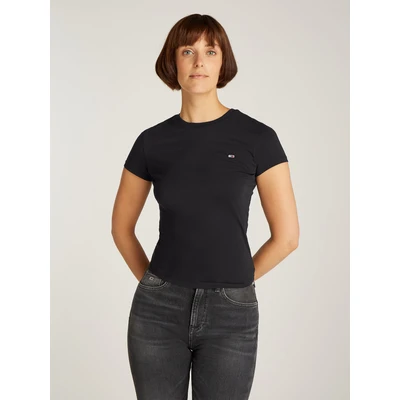 Abbildung von Tommy Jeans SLIM C NECK TEE Tshirt basic, Damen, Größe: 38, Black