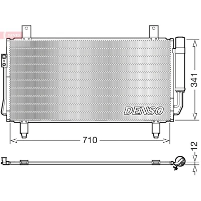 Abbildung von DENSO DCN45006 Klimakondensator mit Trockner 678x360.6x12 R 134a 678 MITSUBISHI: OUTLANDER 3
