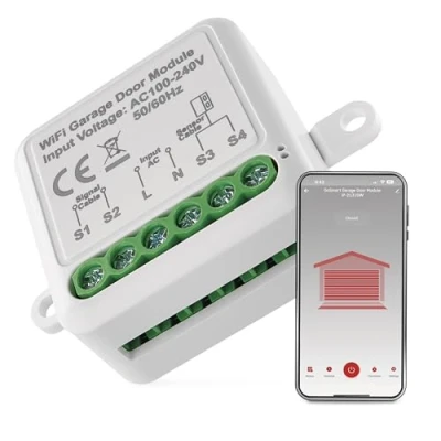 Abbildung von EMOS GoSmart Smart Home Garagentor Schalter Modul mit App WiFi Unterputz WLAN Relais Garagentoröffner für Sprachsteuerung des Tors Google und Alexa kompatibel