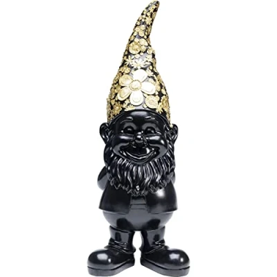 Abbildung von Kare Design Deko Figur Zwerg Standing Schwarz Gold, Gartenzwerg, Accessoire, Artikelhöhe 61cm