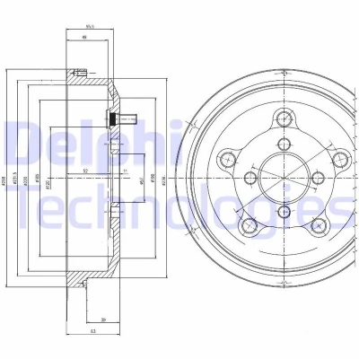Abbildung von DELPHI BF514 Bremstrommel 258mm SUZUKI: SJ 413