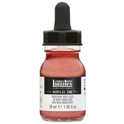 Abbildung von Liquitex 4260227 flüssige Professional Acrylfarben Ink, Tusche, 30 ml, hochpigmentierte Airbrushfarbe, Irisierend Rosa Gold