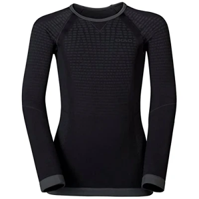 Abbildung von odlo BL CREW NECK LS Performance WARM KI Unterhemd/shirt für Kinder, Größe: 116/128, Black graphite grey