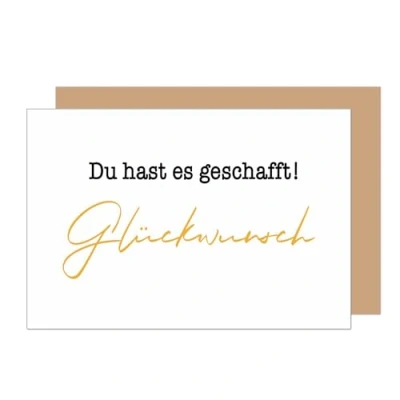 Abbildung von Edition Seidel Premium Glückwunschkarte zur bestandenen Prüfung mit Umschlag. Grußkarte Billet Karte Spruch Abschluss Feier Abitur Studium Mann Frau Jugendliche Jugendlicher (PR144 SW024)