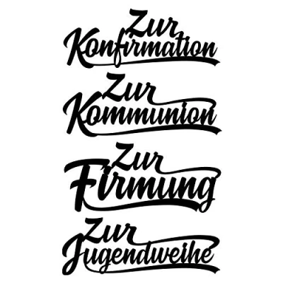 Abbildung von Ideen mit Herz Stanzschablonen, Schriften, Anlässe 1, 3,3 cm bis 8,5 cm, 4 Stück
