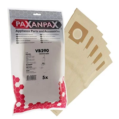 Abbildung von Paxanpax VB290, Kompatible Papier Staubsaugerbeutel für Hoover &#039;H4/H18&#039; Turbopower 1,2,3, Junior, Turbomaster, Turbolite Serie (5 Stück), braun