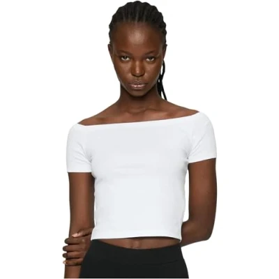 Abbildung von Urban Classics OFF Shoulder TEE 2PACK Tshirt basic, Damen, Größe: Medium, white