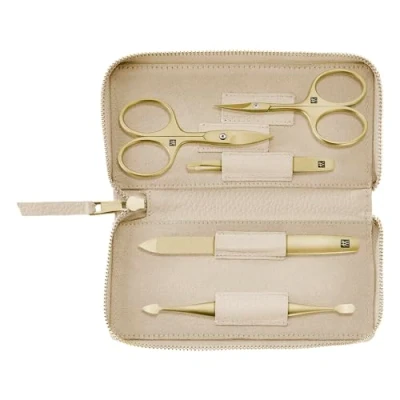Abbildung von ZWILLING Maniküreset (5 Teilig, Echtleder Etui, Reiseset, mit Nagelschere und Nagelhautschere), Premium, Gold Edition