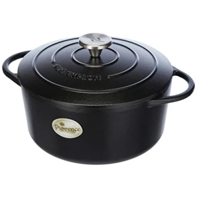 Abbildung von Küchenprofi PROVENCE Gusseisen Bräter mit Deckel, schwarz, 24 cm Ø, Schmortopf, Auflaufform, Dutch Oven, Brotbacktopf, emailliert, für alle Herdarten und Induktion geeignet
