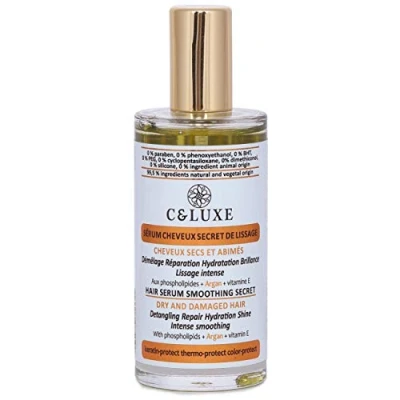 Abbildung von Glättendes Haarserum: TROCKENES und BESCHÄDIGTES HAAR. Argan, Phospholipide, Keratin Thermoschutz, vegan, silikonfrei, Spray 50ml