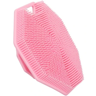 Abbildung von Alyvisun Silikon Körperbürste Dusche mit Haken und Saugnapf, Körpermassagebürste Badebürste [Sanftes Peeling Massage], Silicone Body Scrubber für Alle Hauttypen (Rosa)