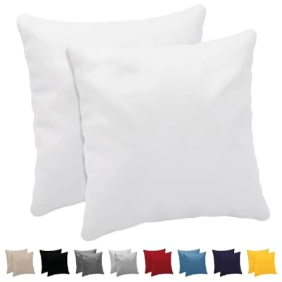 Abbildung von Kissenbezug 65 x cm (Set mit 2) 100% Jersey Baumwolle 150 g/qm Kissenbezüge Weiß Für Kissen Kissenhülle Resistent und Hypoallergen Dreamzie