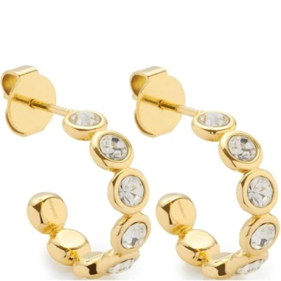 Abbildung von JEWELS BY LEONARDO Ohrstecker Cremona, 1 Paar Steck Creolen aus goldfarbenem Edelstahl, klare Zirkonia Steinchen, Schmuck Damen Geschenk, 024339