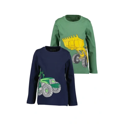 Abbildung von Blue Seven Langarmshirts 2ER PACK Langarmshirt für Kinder, Größe: 98, ultramarin dk grün