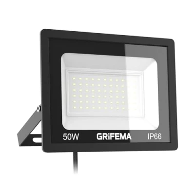 Abbildung von GRIFEMA 50W LED Strahler Außen, Superhell 5500LM, 6500K Kaltweiß, IP66 Wasserdicht, Fluter für Garten, Garage, Auffahrt, Hinterhof, Türen und Flur, Schwarz