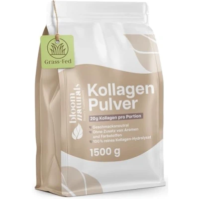Abbildung von Collagen Pulver 1500g (1,5 KG) Hochdosiert &amp; Geschmacksneutral Kollagen Hydrolysat Pulver, Peptid Typ 1 3 Peptide produziert in Deutschland XXL Vorratspackung