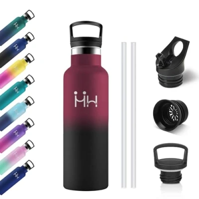Abbildung von Thermosflasche 500ml, Thermoskanne BPA Frei, Trinkflasche mit Strohhalm, Auslaufsichere Isolierflasche Doppelwandig, Wasserflasche Edelstahl für Jungs, Mädchen, Schule, Fahhrad, Outdoor, Sprudel