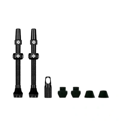 Abbildung von Muc Off Schwarze Presta Tubeless Ventile, 44 mm Hochwertige Anti Leck Fahrradventile mit integriertem Werkzeug zum Entfernen des Ventilkerns, Schwarz