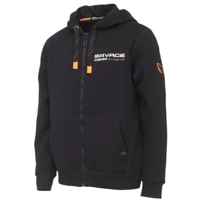 Abbildung von Savage Gear Urban Zipp Hoodie Black Ink Größe L Angelpullover
