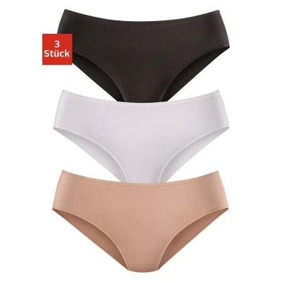 Abbildung von Lascana 3 PACK Panties, Damen, Größe: 36/38, Schwarz/weiß/beige