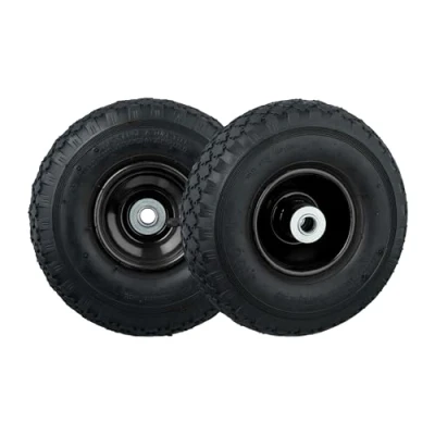 Abbildung von Relaxdays Sackkarrenrad 3.00 4, 2er Set, luftbereiftes Komplettrad mit Stahlfelge, für 16 mm Achse, 100 kg, schwarz