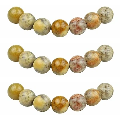 Abbildung von MJDCB Perlen zum Auffädeln 8mm 45 stück Verrückter Achat Halbedelsteine mit Loch Natürliche Lose Runde Steinperlen für Herstellung Schmuck Armbänder Halsketten