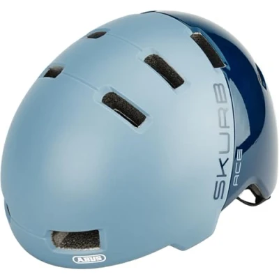 Abbildung von ABUS Stadthelm Skurb ACE Stylischer Fahrradhelm im Alltag, beim Skaten, BMX Fahren oder Longboarden Hellblau/Dunkelblau, Größe S